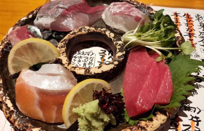 Plate of sushi and sashimi